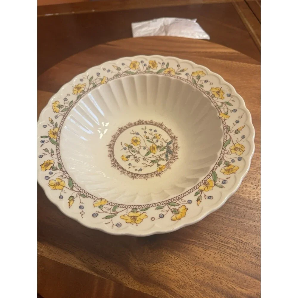 Vtge Vernon Kilns California U.S.A HIBISCUS  Serving Dish Bowl